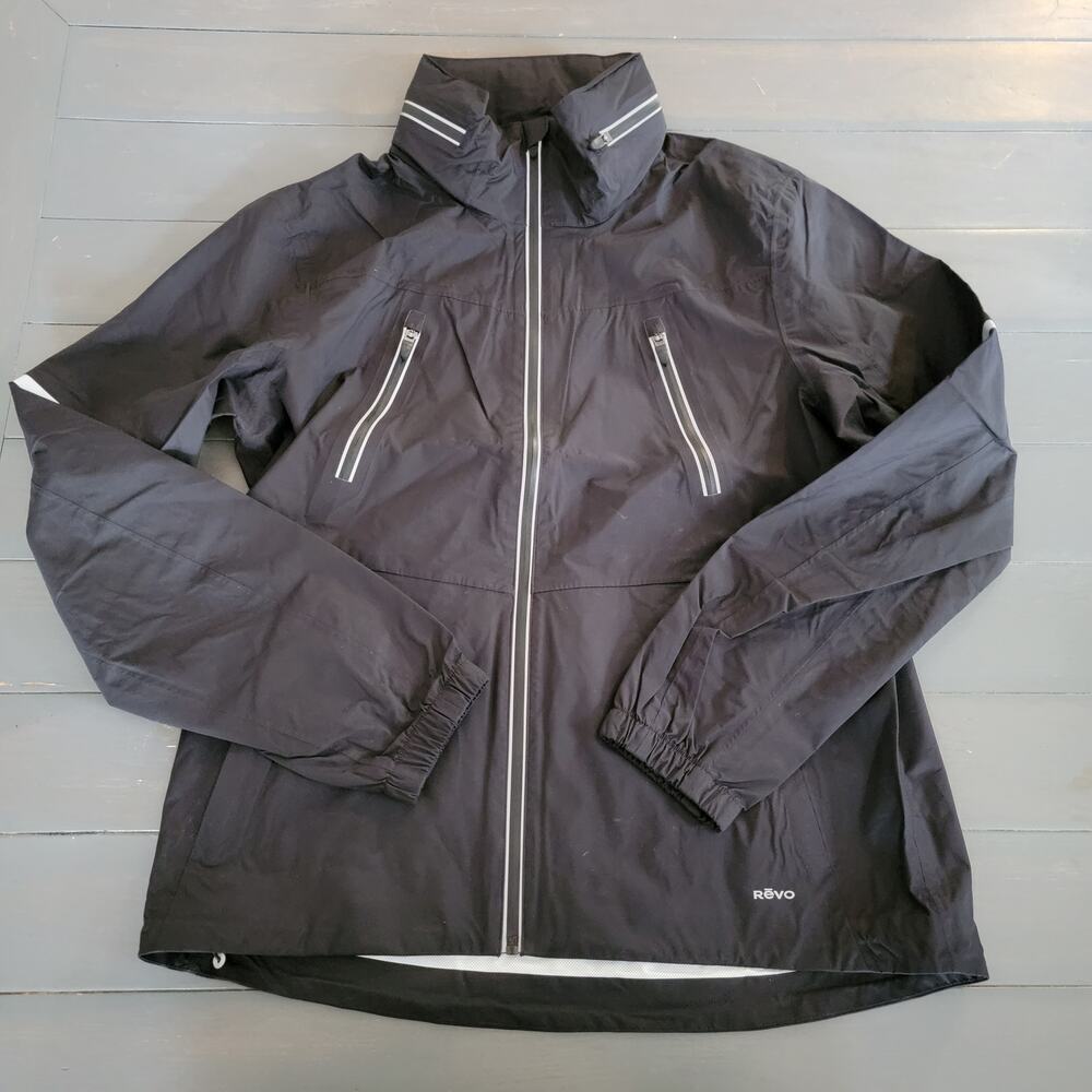 Revo Men's Black Detachable Hood Windbreaker Jacket Size Medium